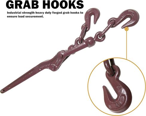 Lever Load Binder 1/4" Binder Chain | Heavy Duty Extra Strength | Working Load Limit: 3,150 LBS | Cargo Control Load Transport Tie Down in Kuwait