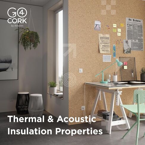 لفة فلين كبيرة من Go4Cork Home - مقاس 19.7 بوصة × 16.4 بوصة وبلاط فلين مربع - 8.5 بوصة × 8.5 بوصة، عبوة من 4 قطع in Kuwait