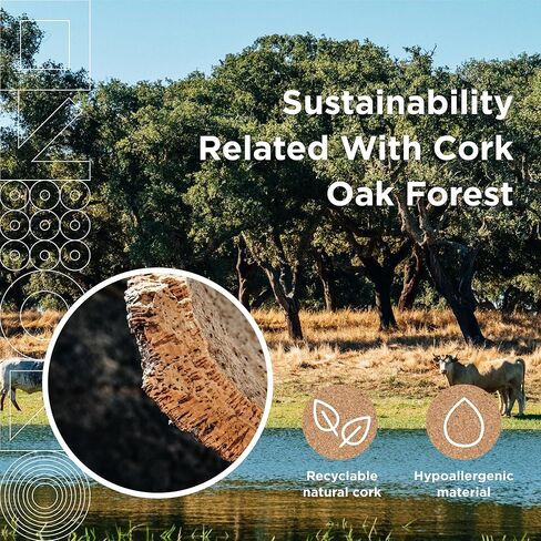 لفة فلين كبيرة من Go4Cork Home - مقاس 19.7 بوصة × 16.4 بوصة وبلاط فلين مربع - 8.5 بوصة × 8.5 بوصة، عبوة من 4 قطع in Kuwait