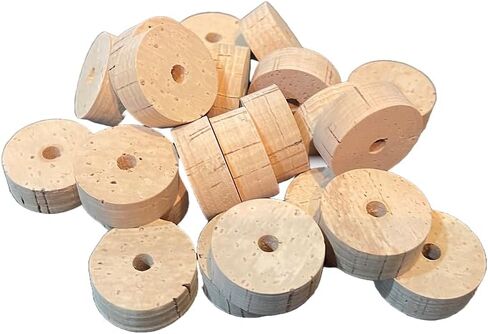 Cork Rings for Rod Building, 1.25" x 0.5" with 6mm Bore, 25 Pieces, for Fishing Rod Building and Repair, Fly, Spinning, Surf, Pier, Boat Fishing. in Saudi Arabia