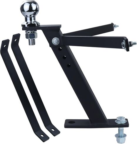 GELASKA Lawn Mower Trailer Towing Hitch with Chrome Trailer Hitch Ball, 3/4 x 2 inch Hitch Ball, 3,500 lbs, Garden Tractor Pro Hi Hitch for John Deere Cub Cadet Riding Mowers in Kuwait