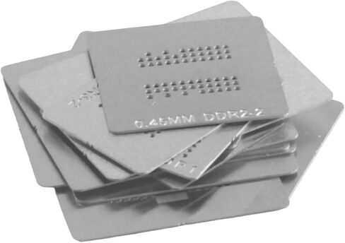 مجموعة استنسل Reballing مع محطة حامل، قالب ذاكرة الحرارة المباشرة لكرات اللحام 0.45 مم، أداة إصلاح من الفولاذ المقاوم للصدأ، 20 قطعة (12 قطعة) in Kuwait