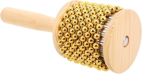BESTonZON Wooden Cabasa Percussion Instrument Metal Beaded Chain for Classroom Music Education Handheld Shaker for Enhanced Sound Variety and Musical Performance in Saudi Arabia
