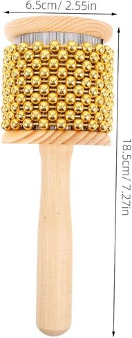 BESTonZON Wooden Cabasa Percussion Instrument Metal Beaded Chain for Classroom Music Education Handheld Shaker for Enhanced Sound Variety and Musical Performance in Saudi Arabia