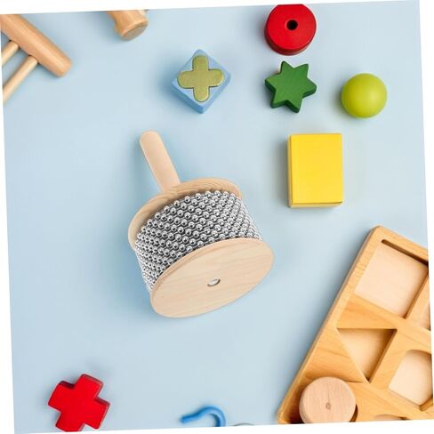Toyvian 2a Cabasa Handheld Musical Instrument Wooden Percussion Tool for Personal Practice and School Teaching Beginner-friendly Design for Music Education in Saudi Arabia