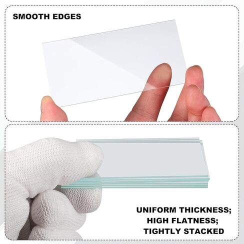 PATIKIL 20x70mm Glass Streak Plate, 4pcs Lab Glass Slides Microscope Glass Slides Optical Optically Clear Glass Slides Smooth Edges High Transparency Transparent Uniform Thickness in Saudi Arabia