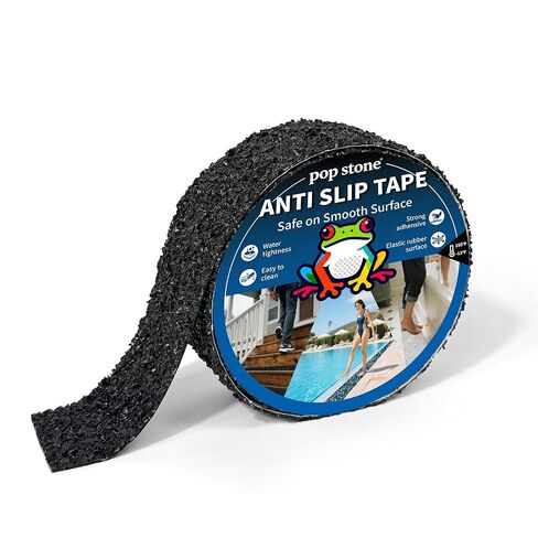 شريط جر مقاوم للماء ومضاد للانزلاق، 2 بوصة × 16.5 قدم، مطاط EPDM عالي التحمل، قبضة قوية ولطيف حافي القدمين، حل داخلي وخارجي لحمام السباحة، والحمام، والمنحدرات، والسلالم، وخطوات اللوحة in Kuwait