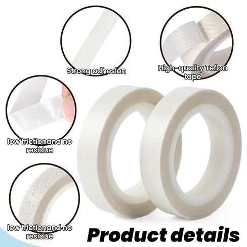 شريط منزلق للدرج منخفض الاحتكاك مقاس 1/2 بوصة × 33 قدم، أشرطة انزلاقية للستائر شفافة مقاومة للصرير والتآكل وشريط حماية للسطح من الضوضاء لأثاث ستائر الخزانة الخشبية in Kuwait