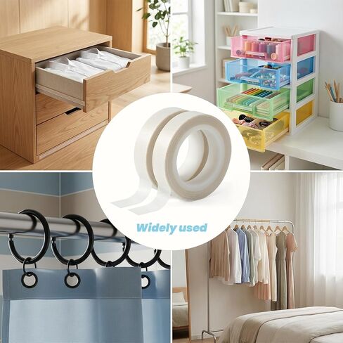 شريط منزلق للدرج منخفض الاحتكاك مقاس 1/2 بوصة × 33 قدم، أشرطة انزلاقية للستائر شفافة مقاومة للصرير والتآكل وشريط حماية للسطح من الضوضاء لأثاث ستائر الخزانة الخشبية in Kuwait