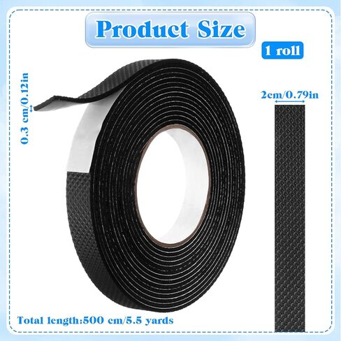 1 Rolls Rubber Grip Tape, 0.8In x 16Ft Ultra Strong Waterproof Anti Slip Tape, Non Slip Step Strips Tapes, Making Handles or Contact Surfaces Safer with Enhanced Grip and Comfort (Black) in Saudi Arabia