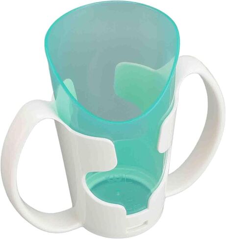 Asixxsix Adult Sippy Cup, Beveled Mouth Transparent Patient Care Cup, Spill Proof Cups with Holder for Bedridden Elderly Disabled Postoperative Swallowing Dysfunction in Saudi Arabia