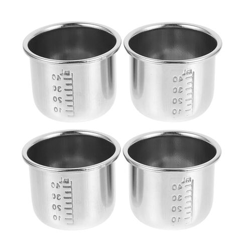 4pcs Stainless Steel Medicine Measuring Cups with Graduated Scale 40ml Each, 201 304 Stainless Steel, Hospital-Grade Medicament Measuring Tools for Laboratory and Healthcare Use in Saudi Arabia