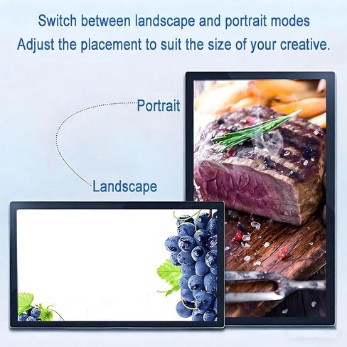 Ultra-Thin Suspended LED Commercial Display, 1920 * 1080 HD Digital Billboard, 2GB+16GB, WiFi/HDMI/USB Supported, Smart Split Screen for Business Advertising Touch-21.5" in Kuwait