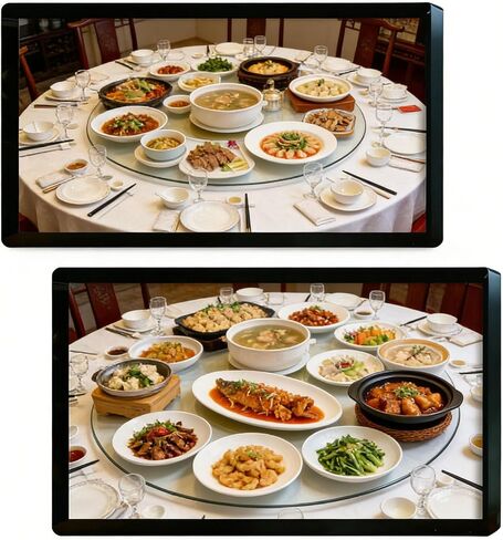 Digital LCD Advertising Media Player, Commercial Ultra-Thin Display Screen 1920 * 1080 Full HD IPS, Easy Installation, USB HDMI Input, Video Image Loop, for Store Touchable-32 in Kuwait