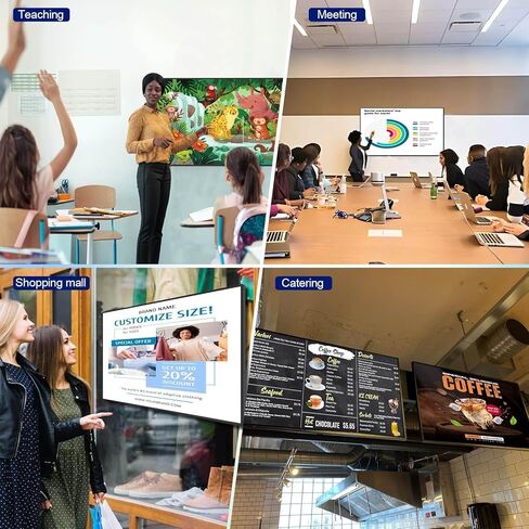 لافتات رقمية مقاس 32 بوصة، شاشة عرض LCD بدقة 2K UHD، لافتات رقمية عالية السطوع مثبتة على الحائط بقدرة 500 شمعة في المتر المربع، مشغل CMS/USB/WiFi/منفذ، شاشة مقسمة ذكية، تشغيل على مدار الساعة طوال أيام الأسبوع، نظام تشغيل Android 11 in Saudi Arabia