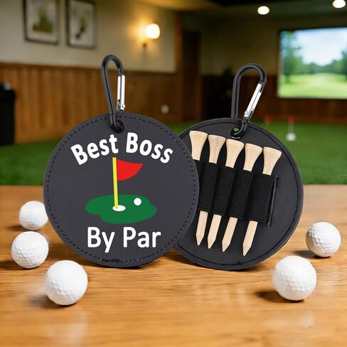 Best Boss by Par Leather Golf Tees Holder Funny Golf Tee Tag Golf Tee Dispenser Gift for Boss in Saudi Arabia