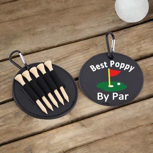 Best Poppy by Par Leather Golf Tees Holder Funny Golf Tee Tag for Dad Grandpa in Saudi Arabia
