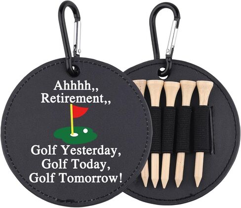 Ahhhh Retirement Leather Golf Tees Holder Funny Golf Tee Tag Retirement Gift for Mom Dad Grandpa in Saudi Arabia