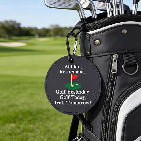 Ahhhh Retirement Leather Golf Tees Holder Funny Golf Tee Tag Retirement Gift for Mom Dad Grandpa in Saudi Arabia