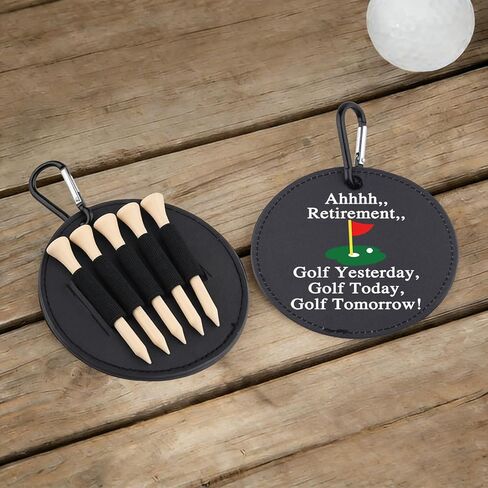 Ahhhh Retirement Leather Golf Tees Holder Funny Golf Tee Tag Retirement Gift for Mom Dad Grandpa in Saudi Arabia