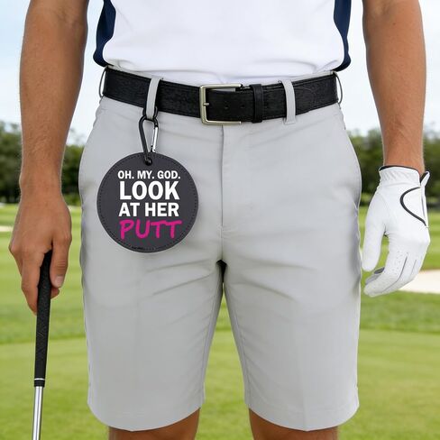 OMG Look At Her Putt Leather Golf Tees Holder Fun Women's Golf Tee Tag Birthday Gift for Her in Saudi Arabia