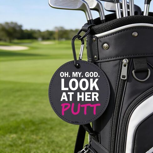 OMG Look At Her Putt Leather Golf Tees Holder Fun Women's Golf Tee Tag Birthday Gift for Her in Saudi Arabia