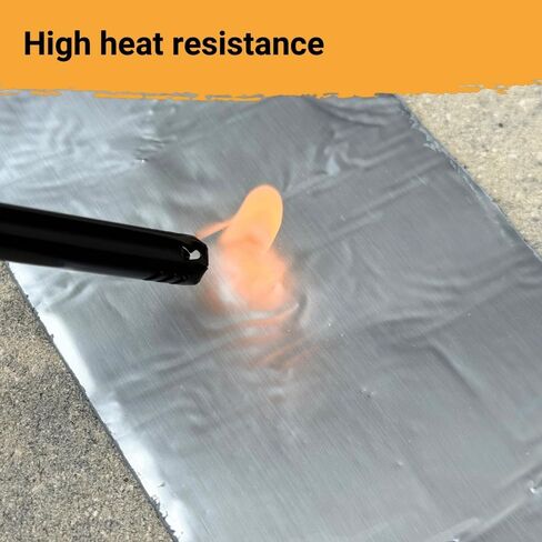 شريط مانع التسرب HSS Butyl B1+ فضي، شريط بوتيل مقاوم للماء، محكم ومقاوم للأشعة فوق البنفسجية العالية، مقاوم للطقس ودرجة الحرارة، إصلاح RV، إصلاح السقف، الأنابيب، القوارب، الفتحات، الخشب - فضي، 4 بوصة × 50 قدم in Kuwait