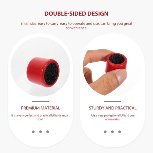 NOLITOY 6pcs Double-Sided Red Cue Tip Sander and Shaper Set Professional Pool Cue Tip Trimmer Tool for Billiards Players Sturdy Round Design for Precise Grinding and Shaping in Saudi Arabia