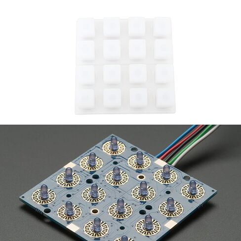 eMagTech 4x4 Button Keypad Silicone Elastomer 60x60x11.5mm for 3mm LEDs, Compatible with NeoTrellis RGB Driver PCB (73-5431) in Saudi Arabia