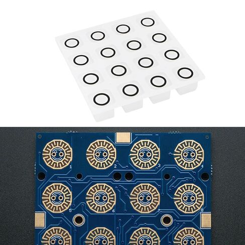 eMagTech 4x4 Button Keypad Silicone Elastomer 60x60x11.5mm for 3mm LEDs, Compatible with NeoTrellis RGB Driver PCB (73-5431) in Saudi Arabia