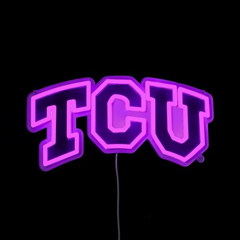 Officially Licensed TCU Horned Frogs LED Neon Sign – 15" x 7.77" Purple-Emitting Wall Light with Adjustable Brightness, Inline Dimmer & On/Off Switch, USB Powered with Adapter – College Wall Décor in Kuwait