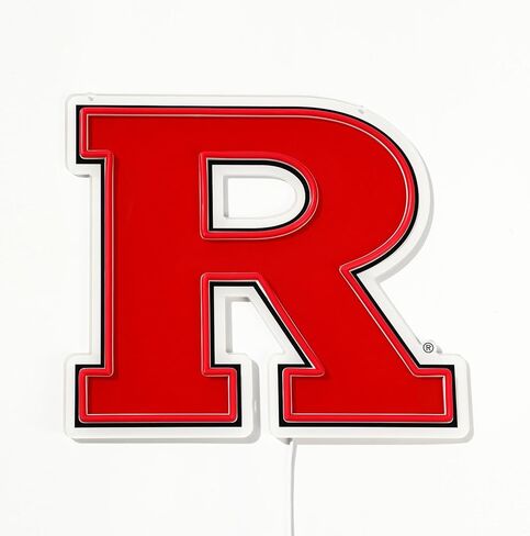 Officially Licensed Rutgers Scarlet Knights LED Neon Sign – 15" x 13.41" Red-Emitting Wall Light with Adjustable Brightness, Inline Dimmer & On/Off Switch, USB Powered with Adapter – College Wall Décor in Kuwait