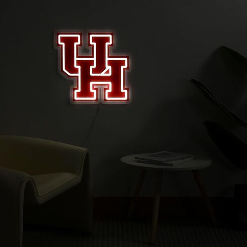 Saturday Neon Officially Licensed NCAA Houston Cougars LED Neon Light Up Sign, 15" x 14.77" - Perfect for Fans and Alumni in Kuwait