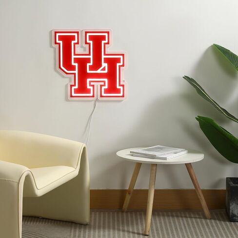 Saturday Neon Officially Licensed NCAA Houston Cougars LED Neon Light Up Sign, 15" x 14.77" - Perfect for Fans and Alumni in Kuwait