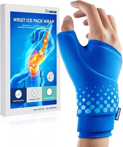 Thumb & Wrist Ice Pack Wrap, Thickened Ice Gel Pad, Ergonomic Fit, Long Lasting Cold & Warm for Carpal Tunnel Relief, Arthritis, Computer Overuse Injuries, Post-Surgery, Post-Workout, Size S/M in Kuwait