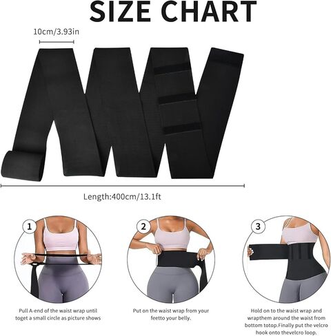 Lisacool Sculpt Touch مدرب الخصر للنساء دهون البطن بعد الولادة حزام البطن حزام العرق لفقدان الوزن في المعدة مع دعم قطني وظهر أسود in Kuwait