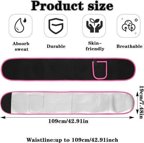 Waist Trainer for Women, Elastic Sweat Band Workout Waist Trimmer Belt, Heat Retention Slimming Stomach Wrap for Belly Fat, Easy to Clean (Red) in Saudi Arabia