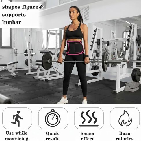 Waist Trainer for Women, Elastic Sweat Band Workout Waist Trimmer Belt, Heat Retention Slimming Stomach Wrap for Belly Fat, Easy to Clean (Red) in Saudi Arabia