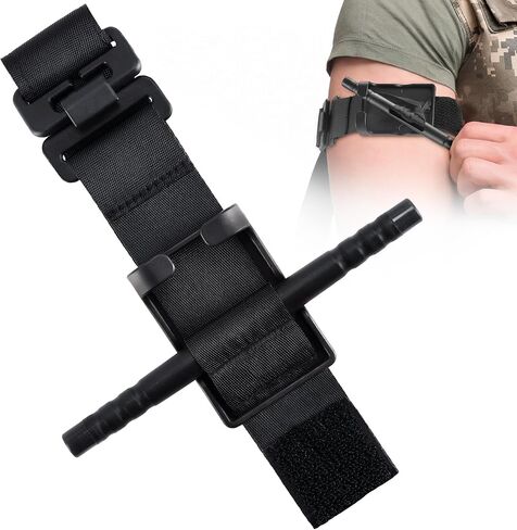 Qen Tourniquet for Severe Bleeding Control, Gear for First Aid Kits and Tourniquet Kits, Suitable for Emergencies, One-Handed Operation (Black) in Kuwait