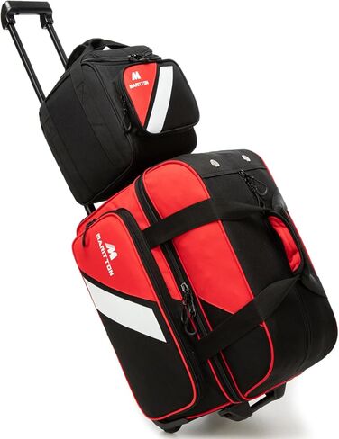 3 أكياس كرات بولينج بعجلات، 2 كيس كرات بولينج، بكرة مزدوجة مع حقيبة كرة واحدة، جيوب متعددة ومساحة للأحذية (تناسب حتى مقاس 15). in Kuwait