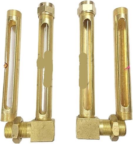 Brass Oil Level Sight Glass Window 1/4" 3/8" 1/2" BSPP M12 M14 M16 Male Brass Oil Liquid Level Indicator Sight Glass Gauge for Lathes Sump(1/4",150mm,Brass Two Window) in Saudi Arabia
