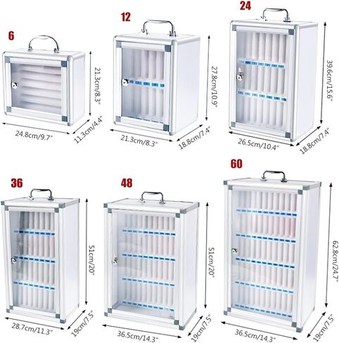 Phone Storage Cabinet 6-60 Slots Aluminum Alloy Wall Phone Box with Lock Pocket Chart Classroom Factory Cell Phone Holder (12) in Saudi Arabia