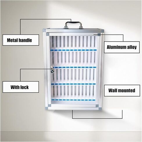 Phone Storage Cabinet 6-60 Slots Aluminum Alloy Wall Phone Box with Lock Pocket Chart Classroom Factory Cell Phone Holder (12) in Saudi Arabia