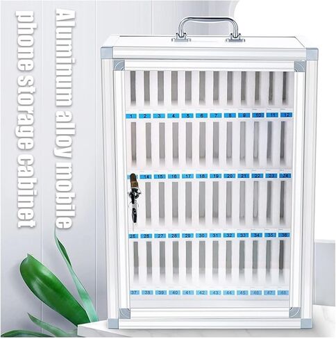 Phone Storage Cabinet 6-60 Slots Aluminum Alloy Wall Phone Box with Lock Pocket Chart Classroom Factory Cell Phone Holder (12) in Saudi Arabia