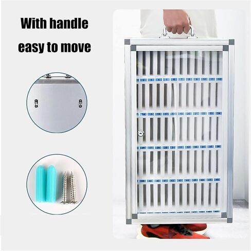 Phone Storage Cabinet 6-60 Slots Aluminum Alloy Wall Phone Box with Lock Pocket Chart Classroom Factory Cell Phone Holder (12) in Saudi Arabia