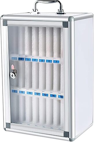 Phone Storage Cabinet 6-60 Slots Aluminum Alloy Wall Phone Box with Lock Pocket Chart Classroom Factory Cell Phone Holder (12) in Saudi Arabia