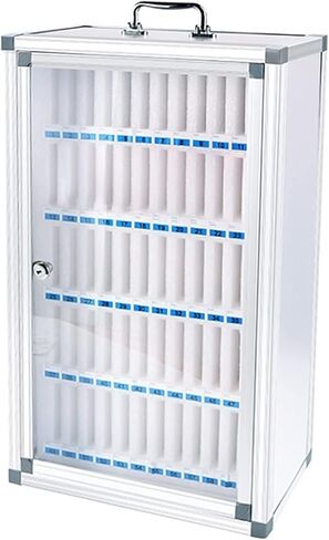 Phone Storage Cabinet 6-60 Slots Aluminum Alloy Wall Phone Box with Lock Pocket Chart Classroom Factory Cell Phone Holder (12) in Saudi Arabia