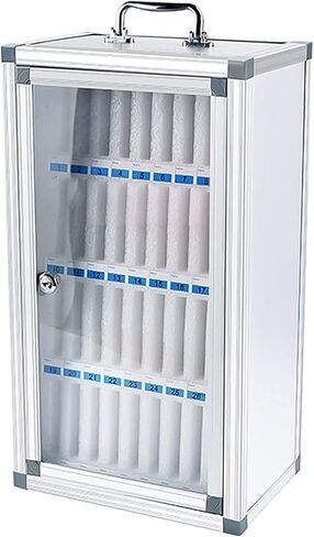 Phone Storage Cabinet 6-60 Slots Aluminum Alloy Wall Phone Box with Lock Pocket Chart Classroom Factory Cell Phone Holder (12) in Saudi Arabia