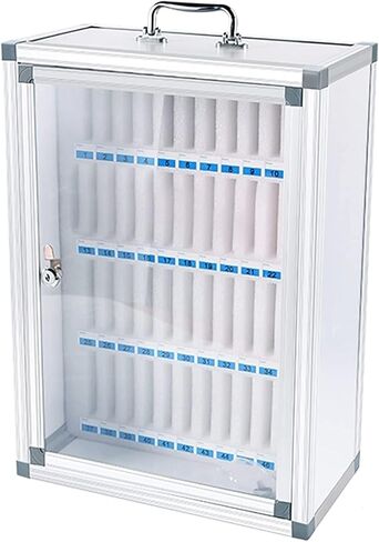 Phone Storage Cabinet 6-60 Slots Aluminum Alloy Wall Phone Box with Lock Pocket Chart Classroom Factory Cell Phone Holder (12) in Saudi Arabia
