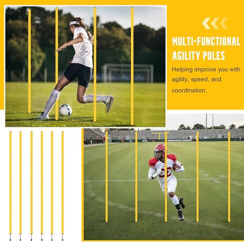 Agility Training Set: 3 Adjustable Speed Hurdles, 6 Agility Poles, 1 Agility Ladder, 12 Soccer Cones & Jump Rope, Multi-Function Soccer Training Equipment for Athletes, Amateurs, Youth in Saudi Arabia